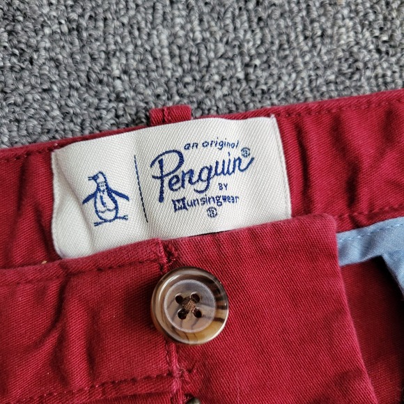 Penguin Munsingwear men's chino pants burgundy wine red 36 x 32 business casual - Picture 7 of 16